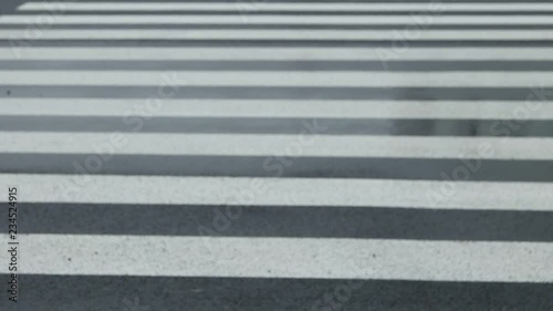 Wallpaper Mural Pedestrian crossing at city street in winter day, pedestrians and cars on it, background Torontodigital.ca