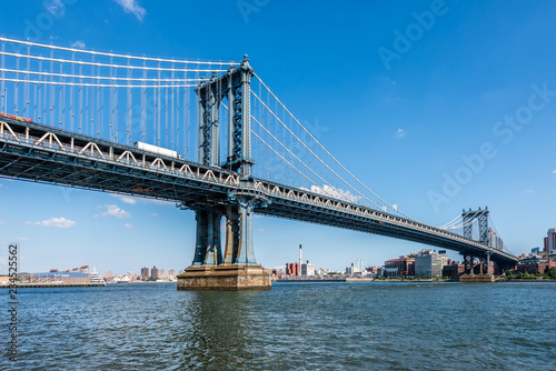 New York City's Manhattan Bridge Crossing Over to Brooklyn