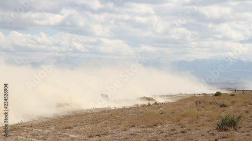 Wallpaper Mural car finishes in clouds of dust during the rally races Torontodigital.ca
