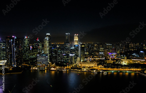 Singapore city skyline in the night, Singapore