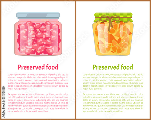 Preserved Food Poster Currant Berry Jam and Orange