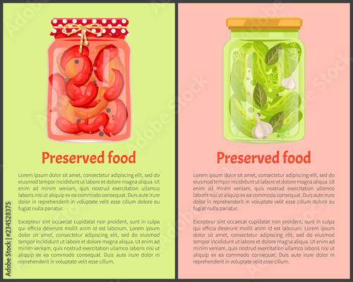 Preserved Food Poster Pickled Chilli and Cucumbers