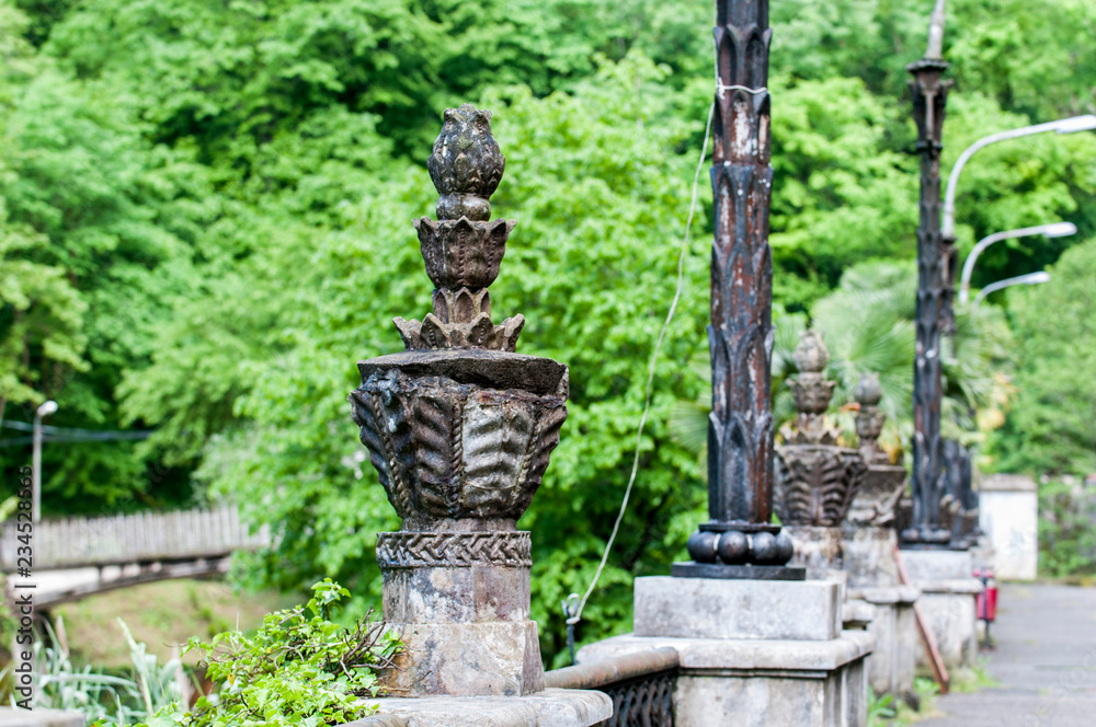 Column in the Gothic style made of stone Column in the Gothic style made of stone