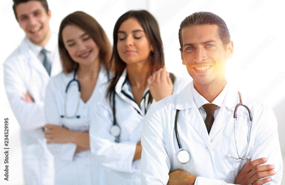 Team of doctors and nurses as colleagues in hospital Team of doctors and nurses as colleagues in hospital