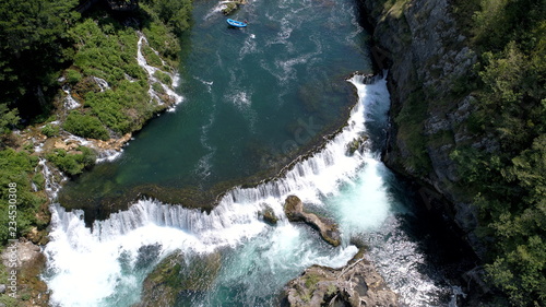 Fototapeta Naklejka Na Ścianę i Meble -  waterfall landscape aerial top view  travel calm scenery background