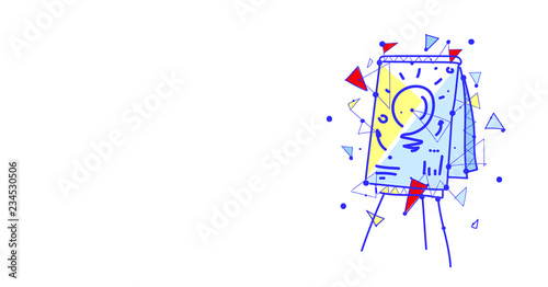 flip chart icon business info graphic financial analysis data concept sketch doodle horizontal isolated flat