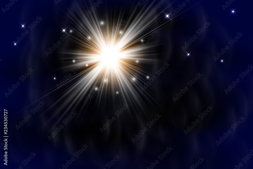 Fototapeta premium Glow light effect, explosion, glitter, spark, sun flash. Vector illustration.