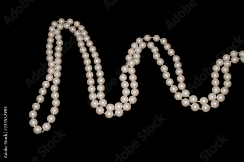 pearls isolated on black background
