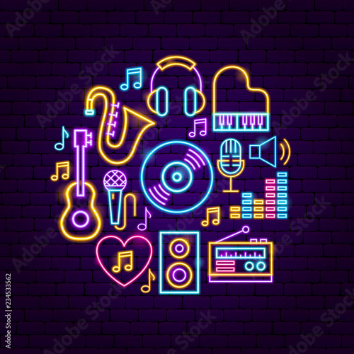 Music Sound Neon Concept