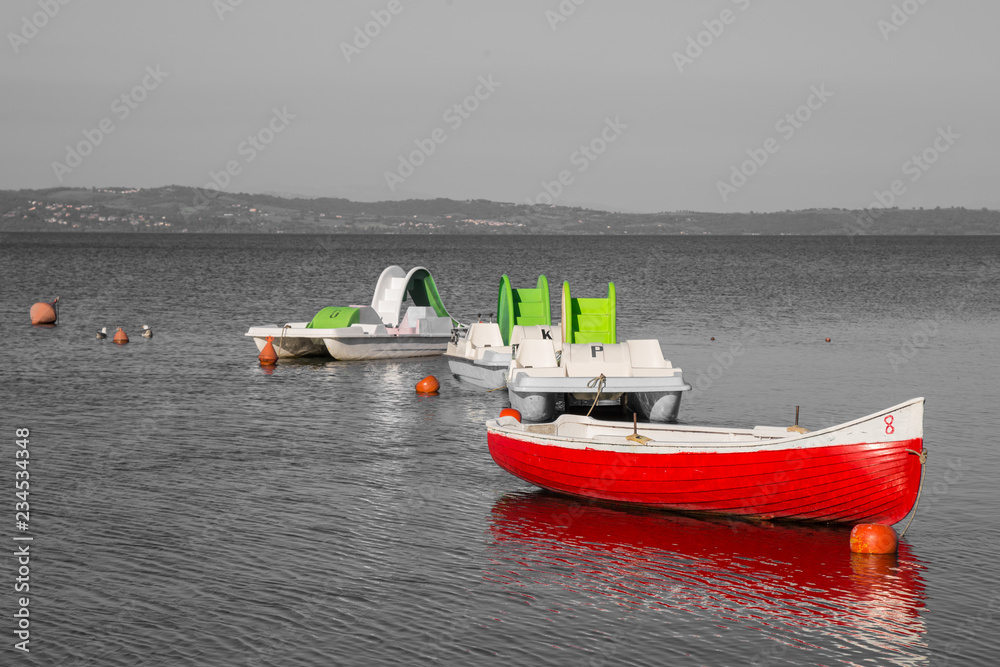 Fototapeta premium Small boats waiting for the summer