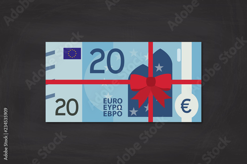 20 Euro - auf Tafel Hintergrund