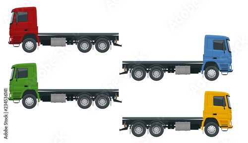Cargo Truck transportation. Fast delivery or logistic transport. Template vector isolated on white View side