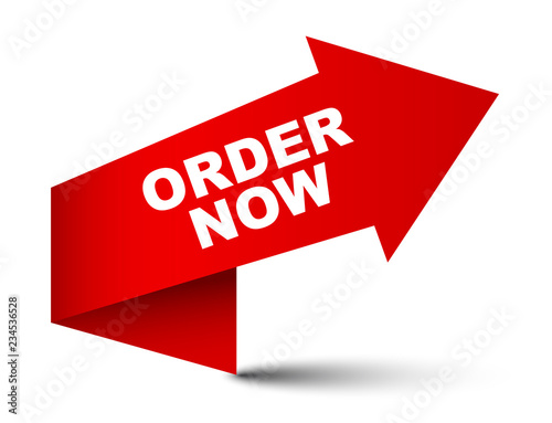 red vector banner order now