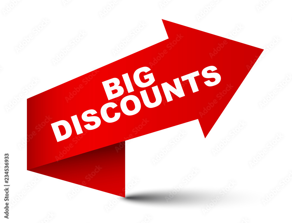 red vector banner big discounts red vector banner big discounts