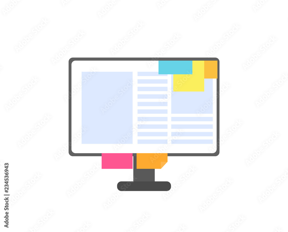 Isolated on White Background Computer Monitor Isolated on White Background Computer Monitor