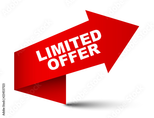 red vector banner limited offer