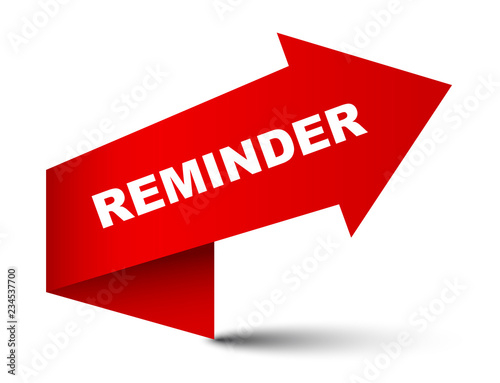 red vector banner reminder