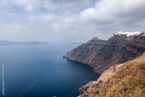 Seascape on the island of Santorini, Greece