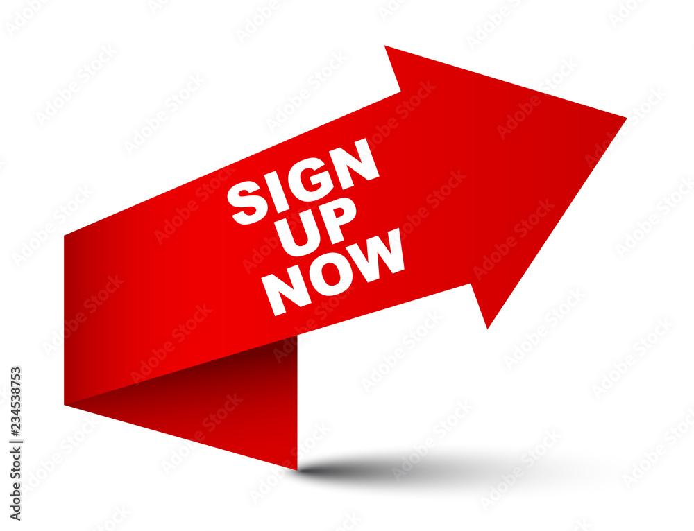 red vector banner sign up now red vector banner sign up now