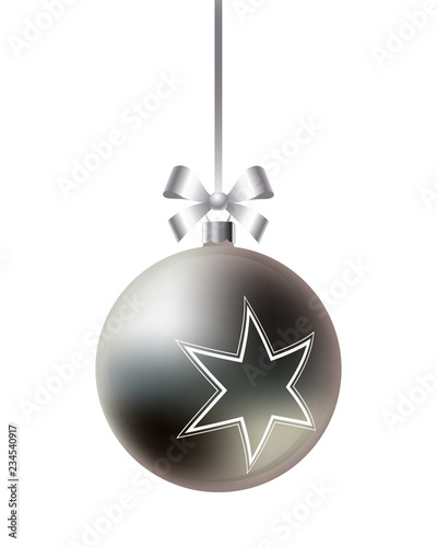 Decorative Christmas ball with ribbon and bow