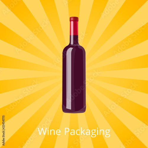 Bottle of Red Wine Isolated Background with Rays
