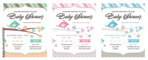 Bird Baby Shower Invitations