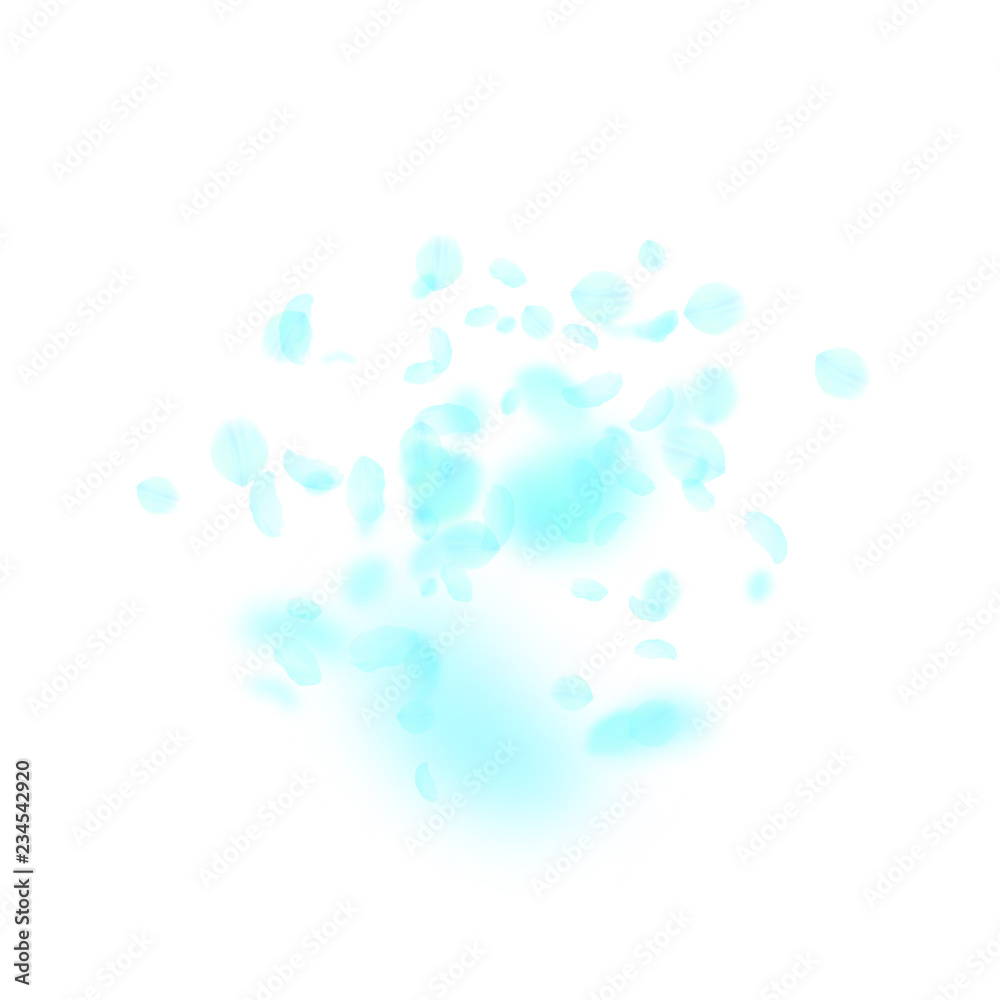 Turquoise flower petals falling down. Stunning rom Turquoise flower petals falling down. Stunning rom