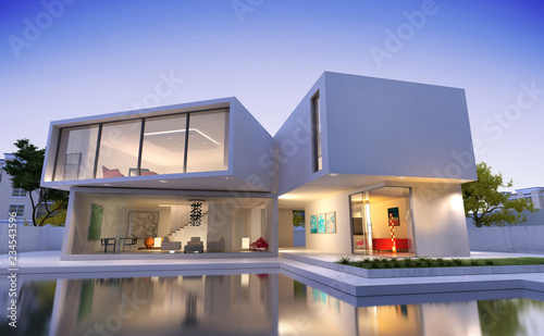 Modern house white © FrankBoston