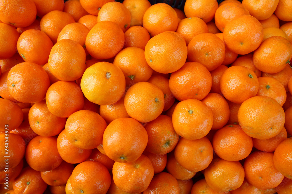  Pile of a Fresh Mandarin Oranges
