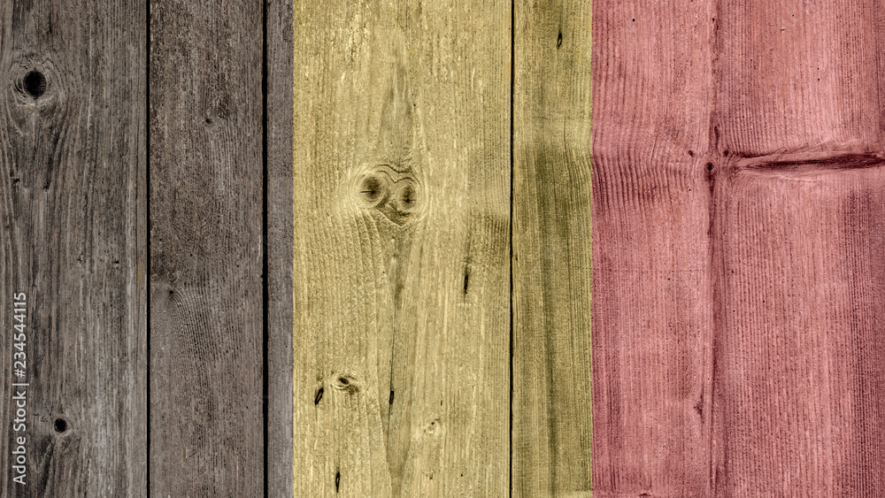 Belgium Politics News Concept: Belgian Flag Wooden Fence Belgium Politics News Concept: Belgian Flag Wooden Fence