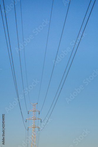 high voltage power lines pylon