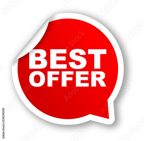 red vector banner best offer