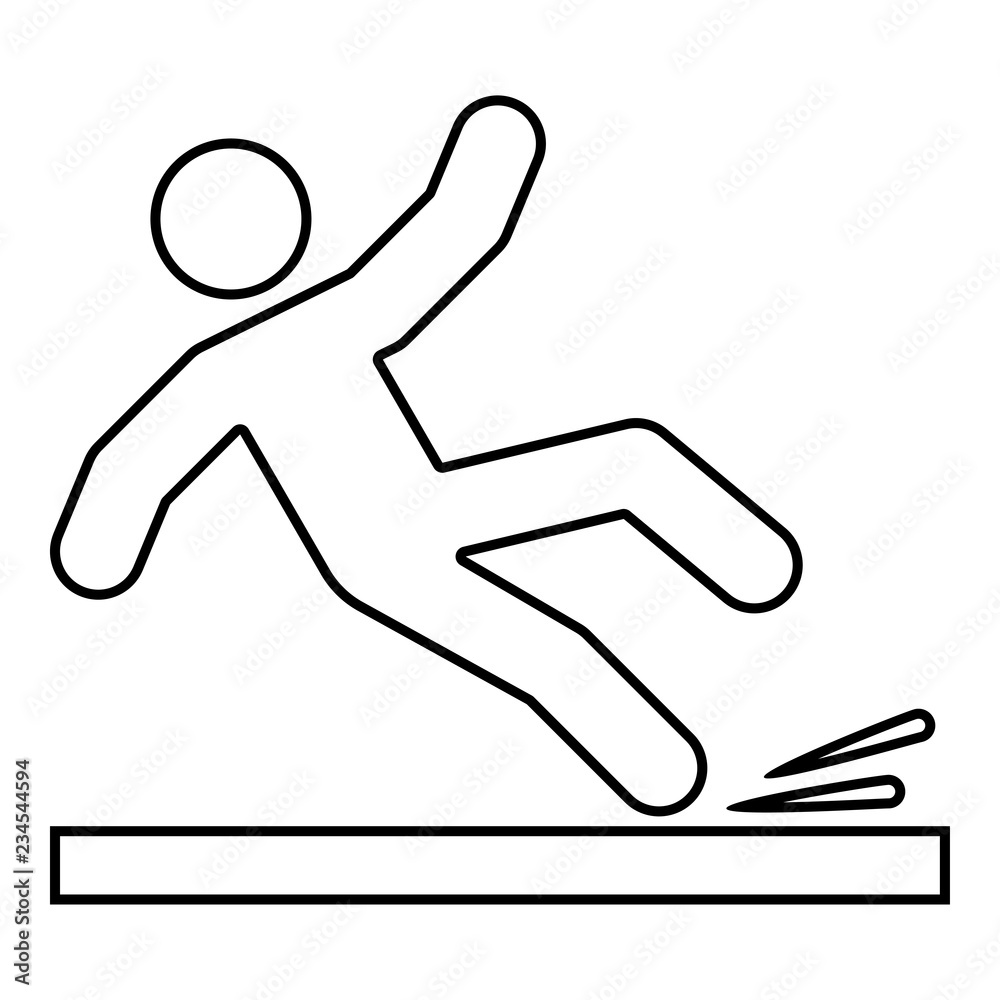 Falling man icon black color illustration outline Falling man icon black color illustration outline
