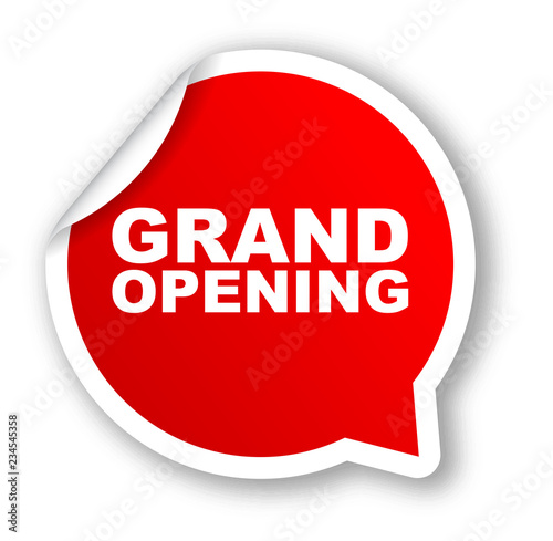 red vector banner grand opening