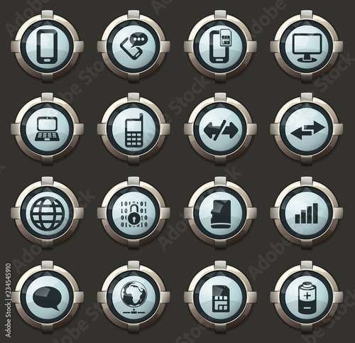 Mobile connection icons set