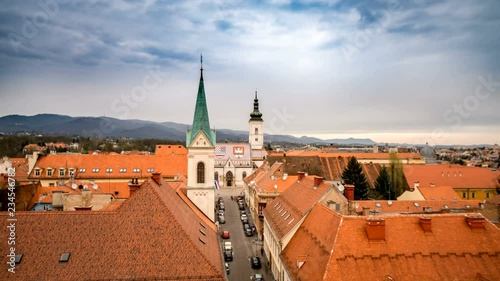 Wallpaper Mural Zagreb croatia skyline panoramic view time lapse in 4k. Torontodigital.ca