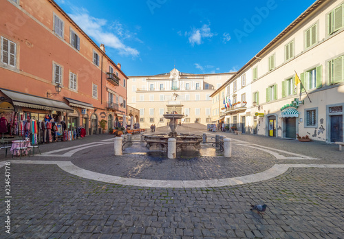 Castel Gandolfo (Italy) - A suggestive little town in metropolitan city of Rome, on the Albano Lake, famous for being the Pope's summer residence. Here the central square photo