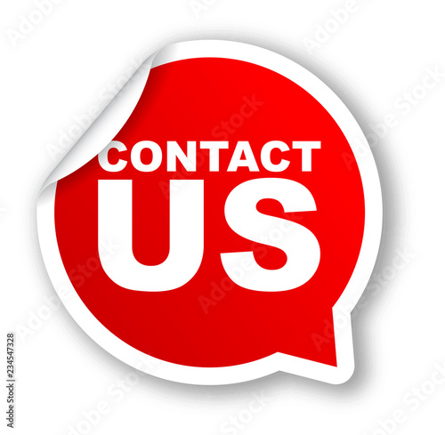 red vector banner contact us