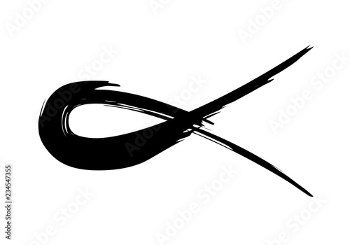 Fish symbol hand painted with ink brush