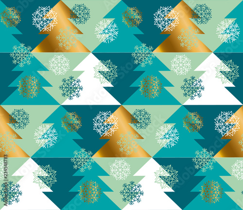 Abstract concept Christmas tree seamless pattern.