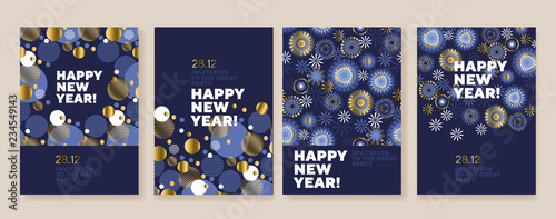 New Year and Christmas posters collection.