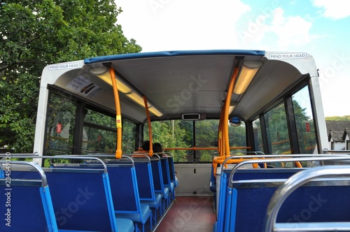chairs on an open top bus
