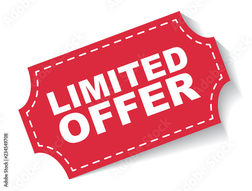 red vector banner limited offer