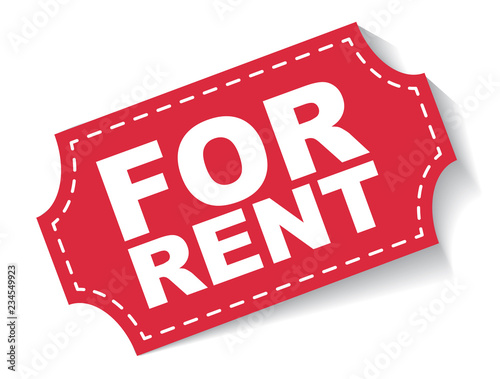 red vector banner for rent