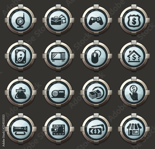 Pawn shop icons set