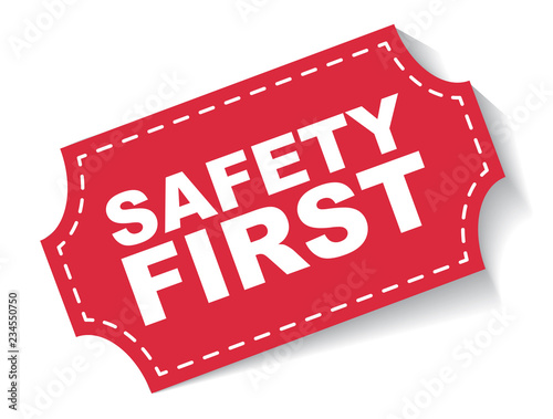 red vector banner safety first
