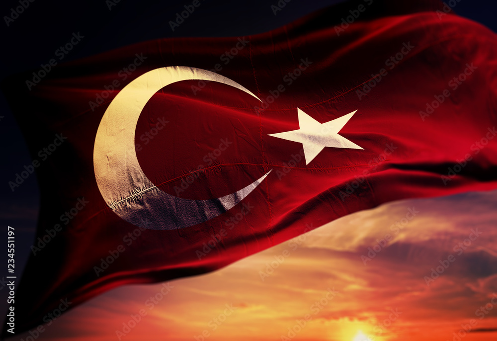 Naklejka premium Turkish Flag, Turkey, Flag Design - illustration