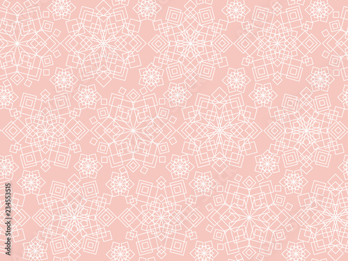 Pastel rosy Christmas frost flower seamless pattern