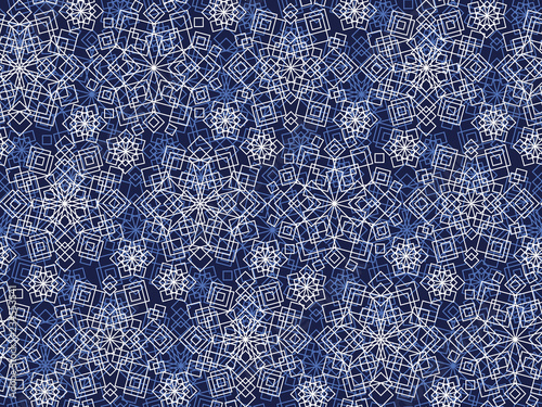 White lace Christmas frost flower seamless pattern