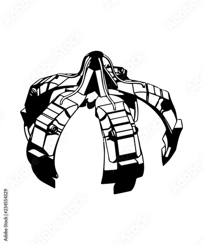 3d model of crane hand on a white